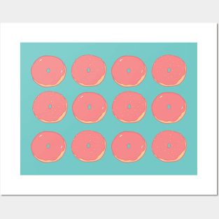 Pink Glazed Doughnuts Posters and Art